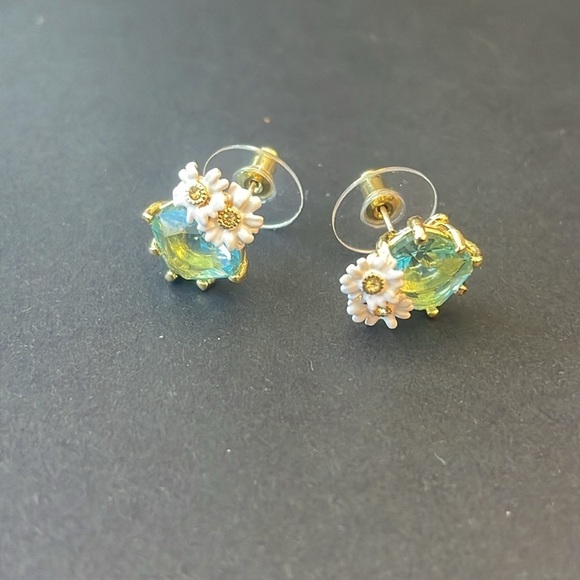 LES NEREIDES Blue Daisy 🌼 earrings - Picture 2 of 2